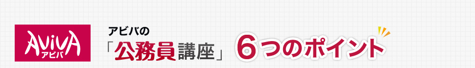 アビバの「公務員講座」 6つのポイント