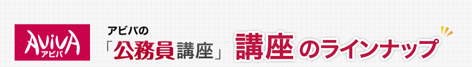 アビバの「公務員講座」 講座のラインナップ